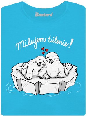 Milujem túlenie dámske tričko s lemom Blue Atol