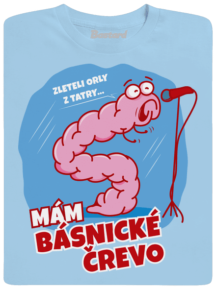 Básnické črevo pánske tričko Sky Blue