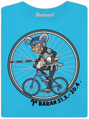 Cyklistický horoskop: Baran dámske tričko s lemom Blue Atol