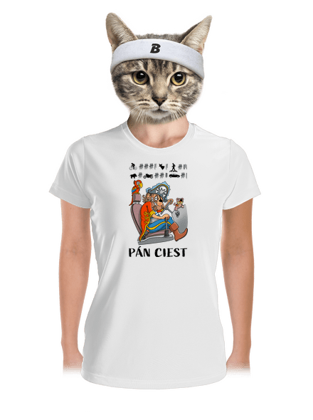 Pán ciest dámske športové tričko White