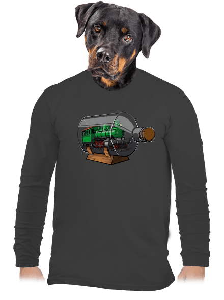 Lokomotíva vo fľaši pánske dlhý rukáv Dark Grey