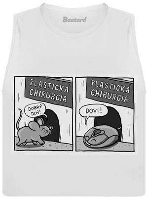 Myš na plastike dámske tielko voľné White