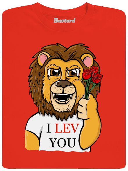 I lev you pánske tričko Fiery Red