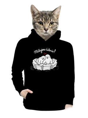 Milujem túlenie dámska mikina klokanka Black