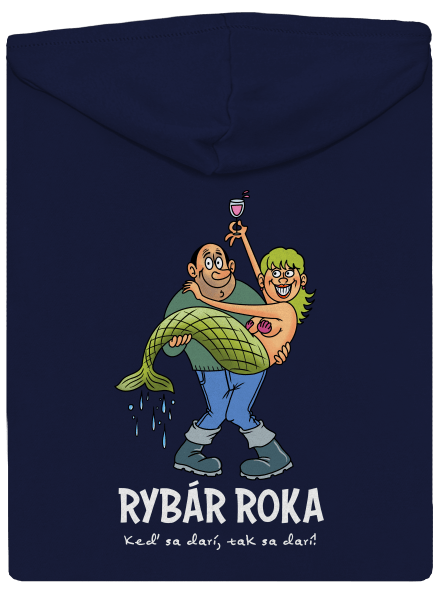 Rybár roka pánska mikina na zips Navy