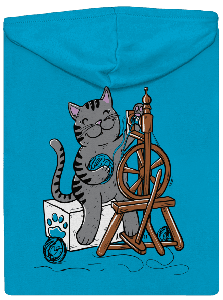 Mačka pradie dámska mikina na zips Blue Atol