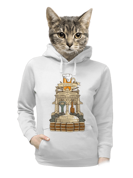 Pivný oltár dámska mikina klokanka White