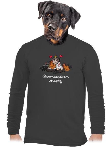 Rozmaznávam sliepky pánske dlhý rukáv Dark Grey