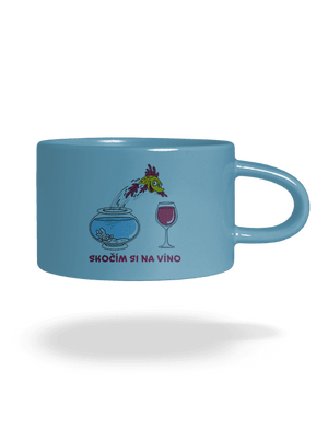 Skočím si na víno hrnček makronka Blue Macaron