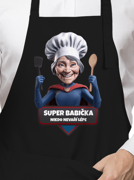 Super babička zástera Black