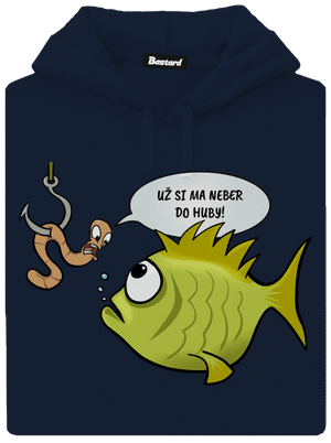 Ryba a dážďovka pánska mikina klokanka Navy