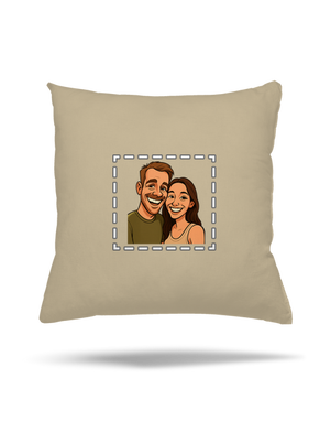 Karikatúra z vlastnej fotky vankúš Beige