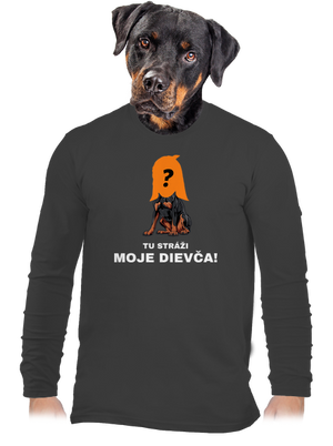 Tu strážim ja pánske dlhý rukáv Dark Grey