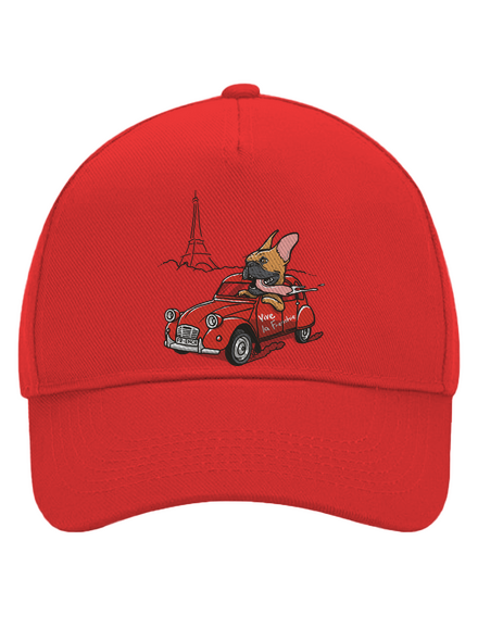 Francúzsky buldoček šiltovka baseballka Classic Red