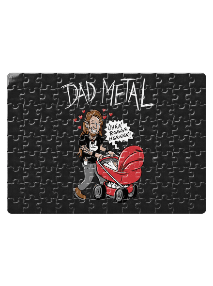 Dad metal puzzle White