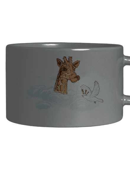 Žirafa v oblakoch hrnček makronka Grey Macaron