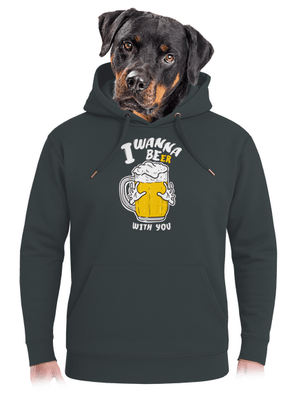I wanna beer unisex mikina premium Charcoal