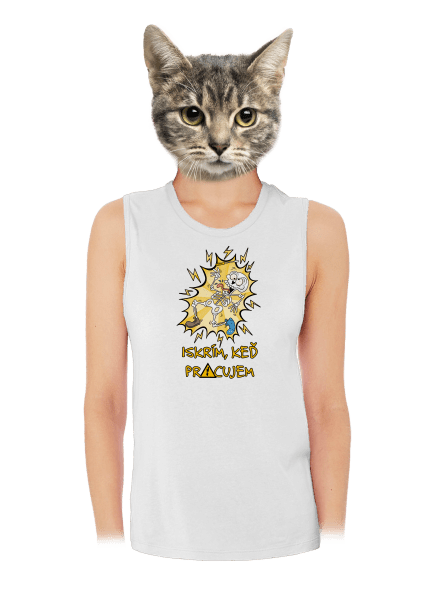 Iskrím dámske tielko voľné White