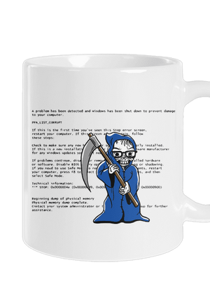 Modrá smrť klasický hrnček White