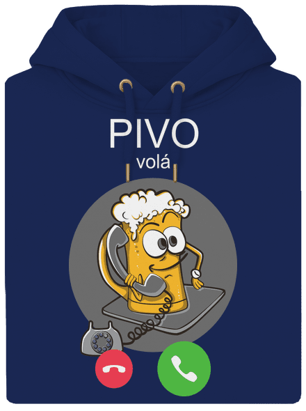 Pívo volá unisex mikina premium Navy