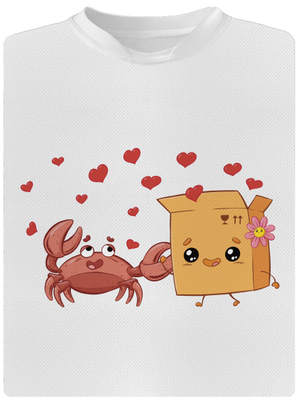 Krab a krabica detské športové tričko White