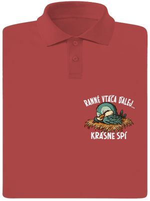 Ranné vtáča spí pánska polokošeľa Burgundy