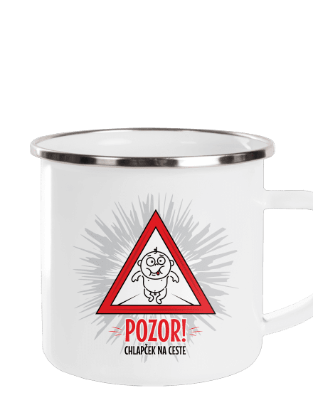 Chlapček na ceste plecháčik White