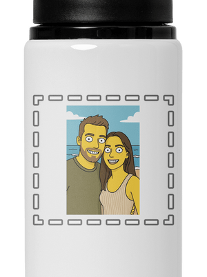 Simpsonovi z vlastnej fotky flaša na vodu White
