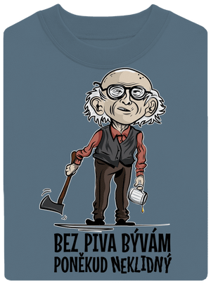 Neklidný bez piva unisex mikina bez kapucne Nordic Blue