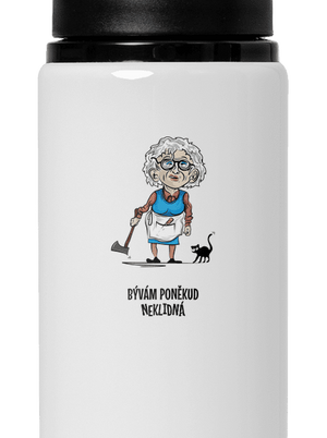 Neklidná - vlastný text flaša na vodu White