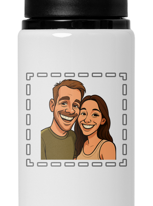 Karikatúra z vlastnej fotky flaša na vodu White