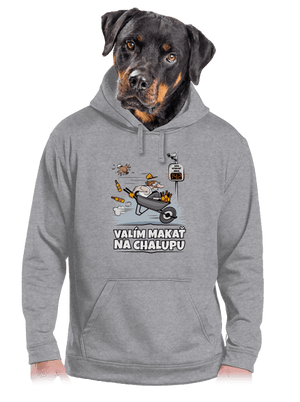 Valím na chalupu pánska mikina klokanka Light Melange