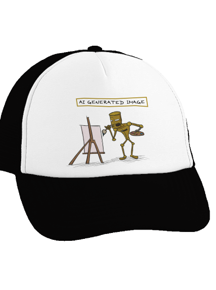 AI generated image šiltovka truckerka Black cap