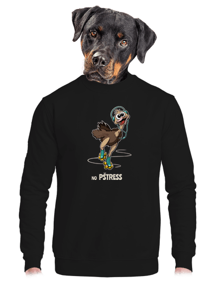 No pštress unisex mikina bez kapucne Black