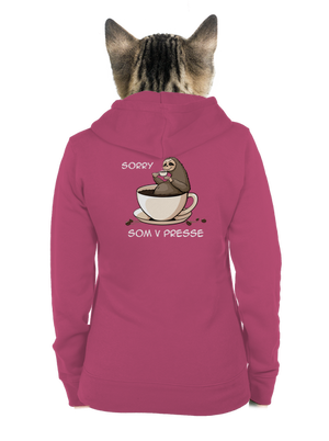 V presse dámska mikina na zips Magenta