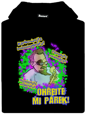 Ohřejte mi párek pánska mikina klokanka Black