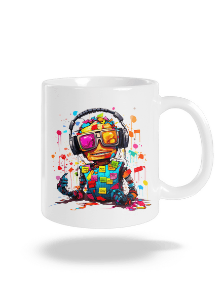Workaholic robot klasický hrnček White