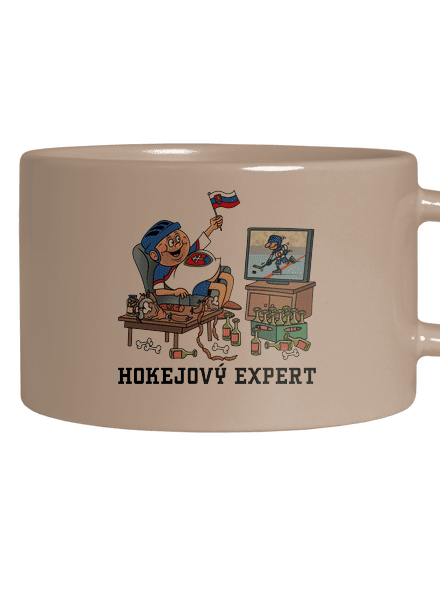 Hokejový expert hrnček makronka Brown Macaron
