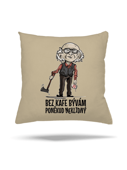 Neklidný bez kafe vankúš Beige
