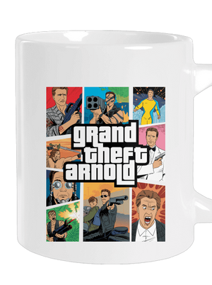 Grand Theft Arnold veľký hrnček White