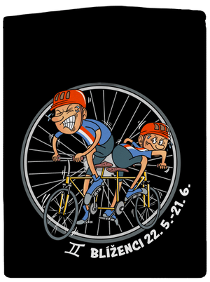 Cyklistický horoskop: Blíženci dámska mikina na zips Black