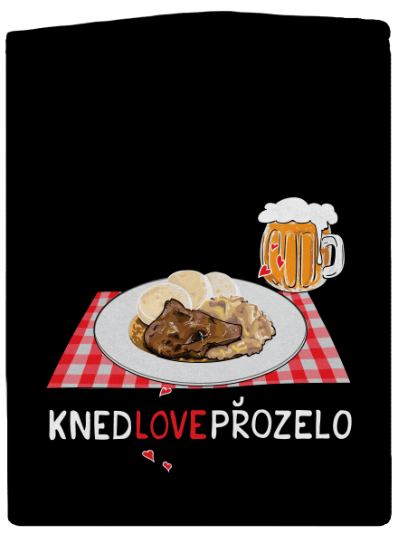 Knedlo vepřo zelo pánska mikina na zips Black