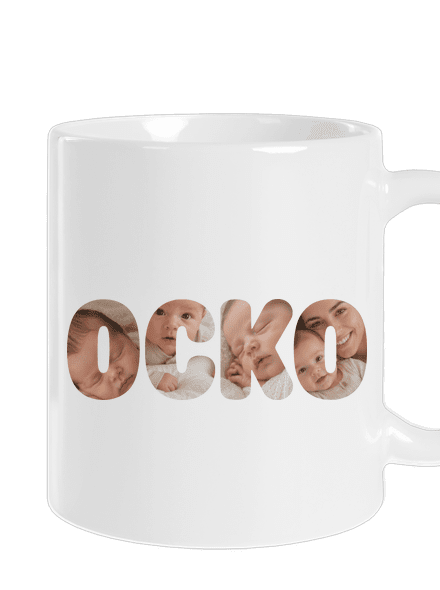 Nápis ocko z vlastných fotiek klasický hrnček White