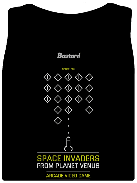 Space Invaders dámske tielko klasické Black