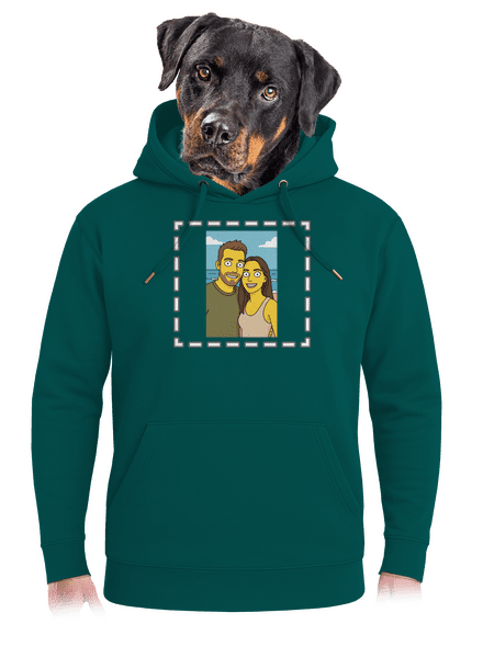 Simpsonovi z vlastnej fotky unisex mikina premium Emerald Green