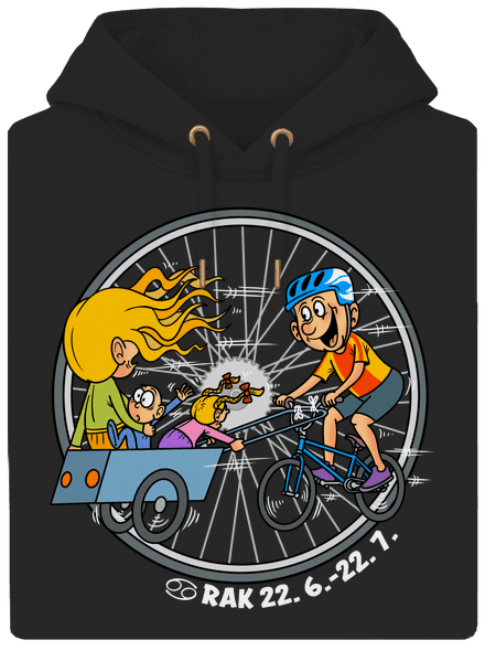 Cyklistický horoskop: Rak unisex mikina premium Dark Black