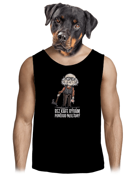 Neklidný bez kafe pánske tielko Black