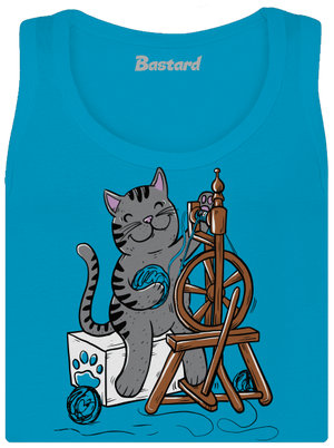 Mačka pradie dámske tielko klasické Blue Atol