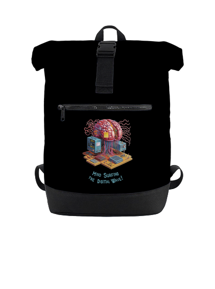 Mind surfing the digital wave batoh Black