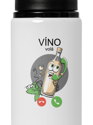 Biele víno volá flaša na vodu White